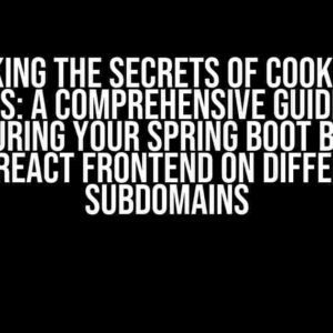 Unlocking the Secrets of Cookies and CORS: A Comprehensive Guide to Configuring Your Spring Boot Backend and React Frontend on Different Subdomains